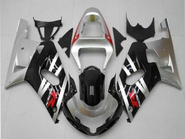 Preisgünstige Suzuki GSXR 600/750 Motorrad Verkleidung 2001-2003 - Silber Glanzendes Schwarz Rot