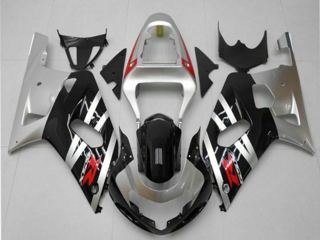 Preisgünstige Suzuki GSXR 600/750 Motorrad Verkleidung 2001-2003 - Silber Glanzendes Schwarz Rot