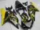 Preisgünstige Suzuki GSXR 600/750 Motorrad Verkleidung 2001-2003 - Glanzendes Schwarz Gelb Flamme