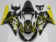 Preisgünstige Suzuki GSXR 600/750 Motorrad Verkleidung 2001-2003 - Glanzendes Schwarz Gelb Flamme
