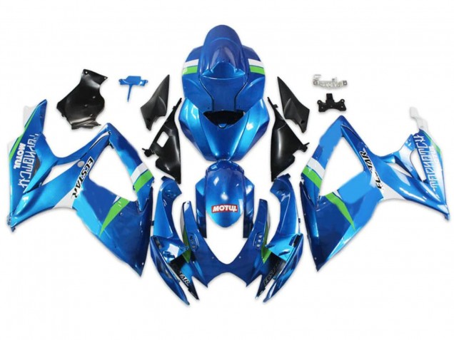 Preisgünstige Suzuki GSXR 600/750 Motorrad Verkleidung 2004-2005 - Blau Grun Weiss