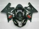 Preisgünstige Suzuki GSXR 600/750 Motorrad Verkleidung 2004-2005 - Glanzendes Schwarz Matt Schwarz Rot Aufkleber