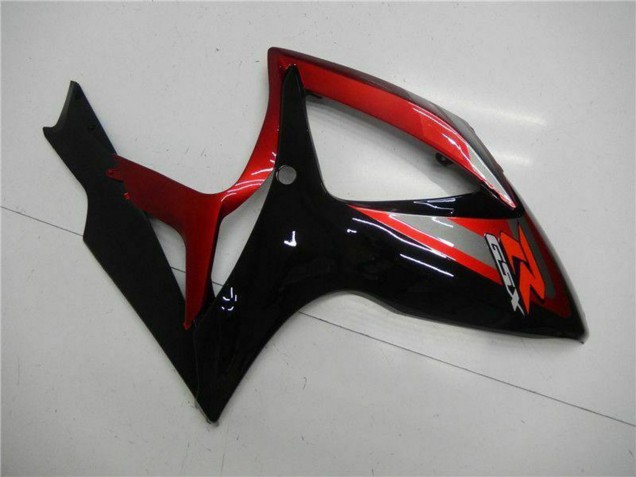 Preisgünstige Suzuki GSXR 600/750 Motorrad Verkleidung 2006-2007 - Rot Glanzendes Schwarz