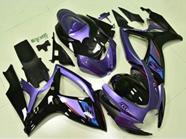 Preisgünstige Suzuki GSXR 600/750 Motorrad Verkleidung 2006-2007 - Lila Glanzendes Schwarz Blau
