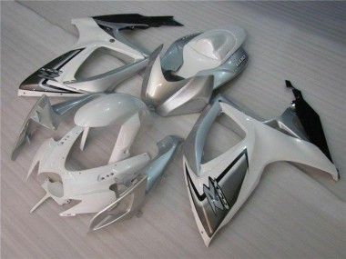 Preisgünstige Suzuki GSXR 600/750 Motorrad Verkleidung 2006-2007 - Weiss Silber