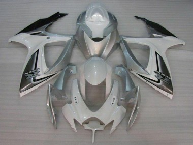Preisgünstige Suzuki GSXR 600/750 Motorrad Verkleidung 2006-2007 - Weiss Silber