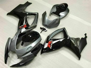 Preisgünstige Suzuki GSXR 600/750 Motorrad Verkleidung 2006-2007 - Silber Grau Glanzendes Schwarz Rot