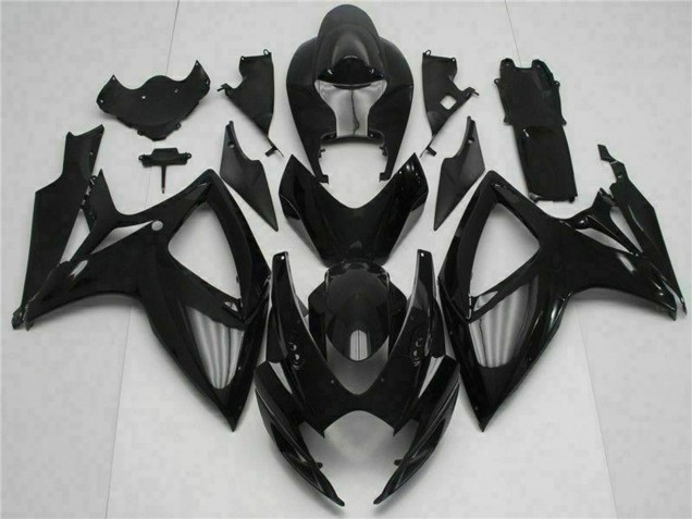 Preisgünstige Suzuki GSXR 600/750 Motorrad Verkleidung Kit 2006-2007 - Glanzendes Schwarz