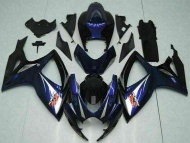 Preisgünstige Suzuki GSXR 600/750 Motorrad Verkleidung 2006-2007 - Glanzendes Schwarz Blau