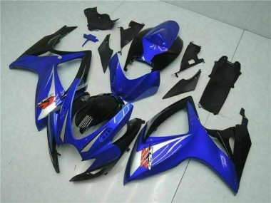 Preisgünstige Suzuki GSXR 600/750 Motorrad Verkleidung 2006-2007 - Blau Weiss Glanzendes Schwarz Rot