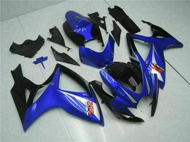 Preisgünstige Suzuki GSXR 600/750 Motorrad Verkleidung 2006-2007 - Blau Weiss Glanzendes Schwarz Rot