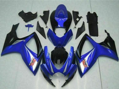 Preisgünstige Suzuki GSXR 600/750 Motorrad Verkleidung 2006-2007 - Blau Weiss Glanzendes Schwarz Rot