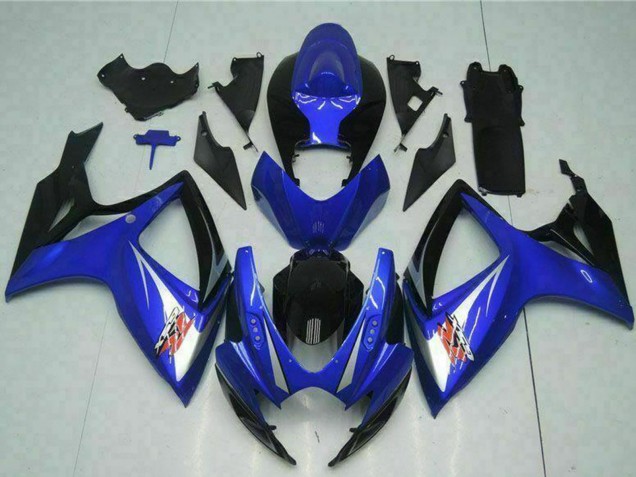 Preisgünstige Suzuki GSXR 600/750 Motorrad Verkleidung 2006-2007 - Blau Weiss Glanzendes Schwarz Rot