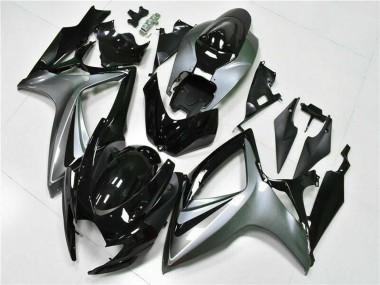 Preisgünstige Suzuki GSXR 600/750 Motorrad Verkleidung 2006-2007 - Silber Glanzendes Schwarz