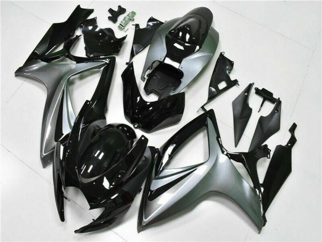 Preisgünstige Suzuki GSXR 600/750 Motorrad Verkleidung 2006-2007 - Silber Glanzendes Schwarz