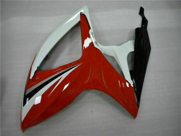 Preisgünstige Suzuki GSXR 600/750 Motorrad Verkleidung 2006-2007 - Weiss Rot Glanzendes Schwarz Streifen