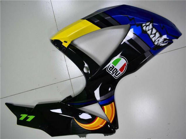Preisgünstige Suzuki GSXR 600/750 Motorrad Verkleidung 2008-2010 - Blau Gelb Hai