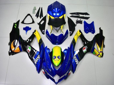 Preisgünstige Suzuki GSXR 600/750 Motorrad Verkleidung 2008-2010 - Blau Gelb Hai