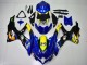 Preisgünstige Suzuki GSXR 600/750 Motorrad Verkleidung 2008-2010 - Blau Gelb Hai
