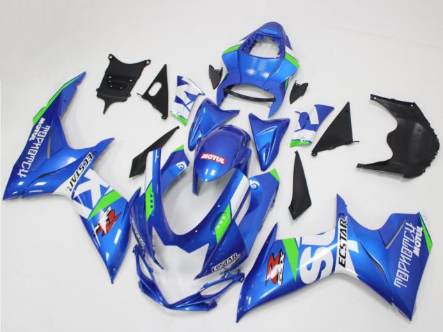 Preisgünstige Suzuki GSXR 600/750 Motorrad Verkleidung 2011-2024 - Blau Weiss Grun