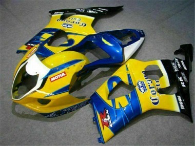 Preisgünstige Suzuki GSXR 1000 Motorrad Verkleidung 2003-2004 - Gelb Blau Weiss Rot Corona Motul