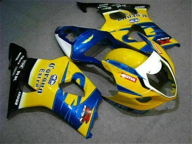 Preisgünstige Suzuki GSXR 1000 Motorrad Verkleidung 2003-2004 - Gelb Blau Weiss Rot Corona Motul