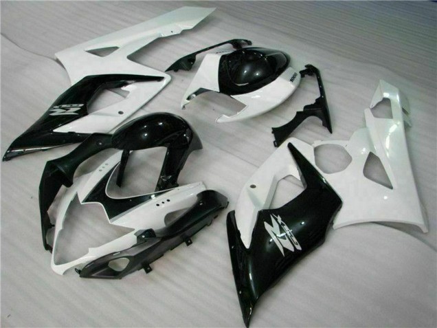 Preisgünstige Suzuki GSXR 1000 Motorrad Verkleidung 2005-2006 - Weiss Glanzendes Schwarz
