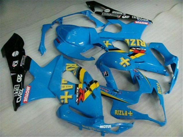 Preisgünstige Suzuki GSXR 1000 Motorrad Verkleidung 2005-2006 - Blau Gold Schwarz Rizla