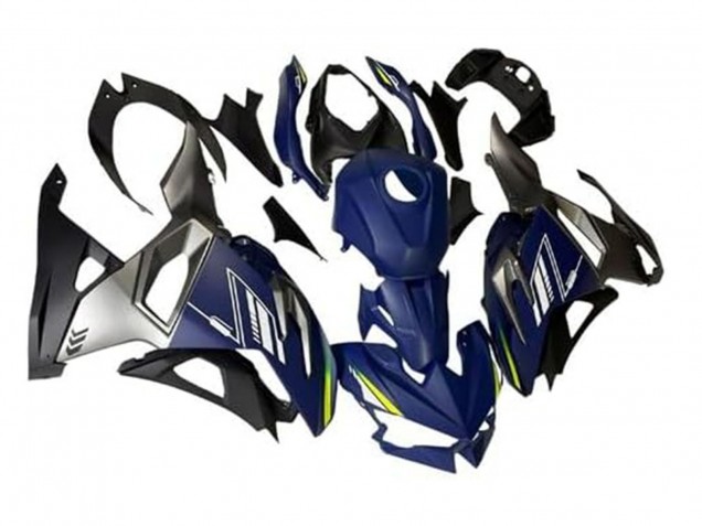 Preisgünstige Kawasaki Ninja 500 EX500R Motorrad Verkleidung 2024-2025 - Blau Weiss Gelb Silber Schwarz