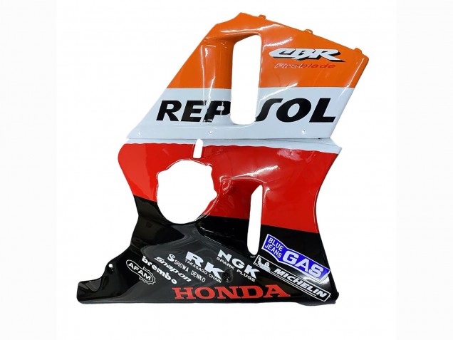 Preisgünstige Honda CBR400RR NC23 Motorrad Verkleidung 1987-1989 - Orange Weiss Rot Glanzendes Schwarz Repsol HRC