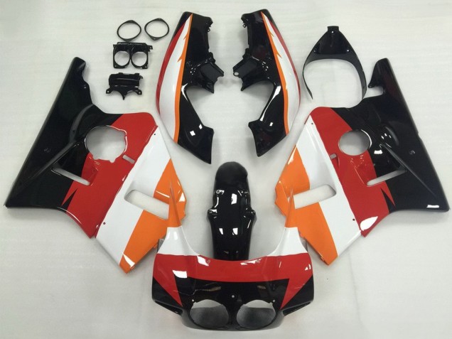 Preisgünstige Honda CBR400RR NC23 Motorrad Verkleidung 1987-1989 - Orange Weiss Rot Glanzendes Schwarz