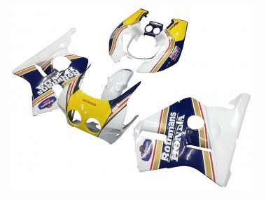 Preisgünstige Honda CBR400RR NC23 Motorrad Verkleidung 1987-1989 - Weiss Gelb Blau Rothmans