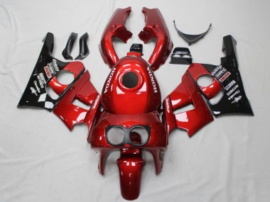 Preisgünstige Honda CBR400RR NC29 Motorrad Verkleidung 1990-1999 - Rot Glanzendes Schwarz