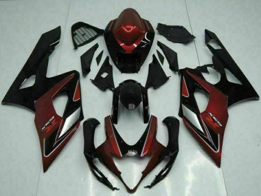 Preisgünstige Suzuki GSXR 1000 Motorrad Verkleidung 2005-2006 - Rot Silber Glanzendes Schwarz