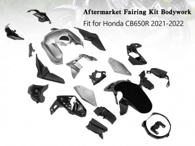 Preisgünstige Honda CB650R Motorrad Verkleidung 2019-2022 - Silber Schwarz
