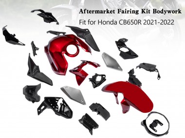 Preisgünstige Honda CB650R Motorrad Verkleidung 2019-2022 - Schwarz Rot
