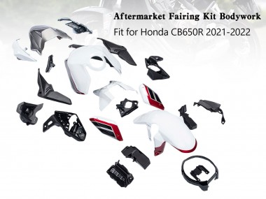 Preisgünstige Honda CB650R Motorrad Verkleidung 2019-2022 - Weiss Schwarz Rot