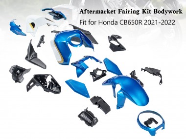 Preisgünstige Honda CB650R Motorrad Verkleidung 2019-2022 - Blau Gold Schwarz