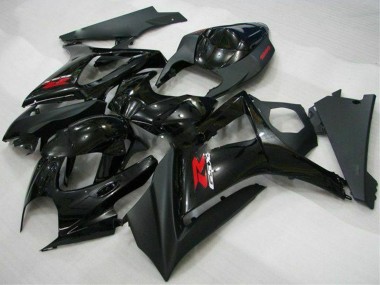 Preisgünstige Suzuki GSXR 1000 Motorrad Verkleidung 2007-2008 - Glanzendes Schwarz Matt Schwarz Rot
