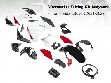 Preisgünstige Honda CB650R Motorrad Verkleidung 2019-2022 - Schwarz Rot Weiss