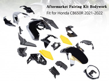 Preisgünstige Honda CB650R Motorrad Verkleidung 2019-2022 - Schwarz Gelb