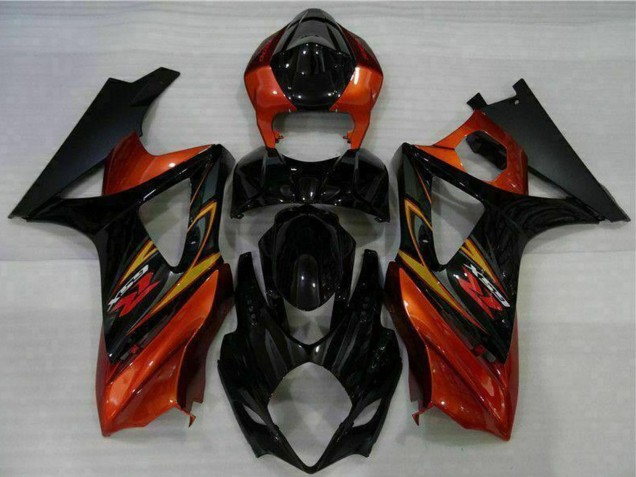 Preisgünstige Suzuki GSXR 1000 Motorrad Verkleidung 2007-2008 - Schwarz Orange