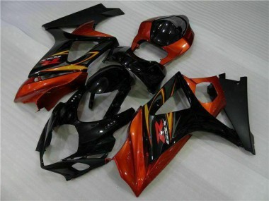 Preisgünstige Suzuki GSXR 1000 Motorrad Verkleidung 2007-2008 - Schwarz Orange