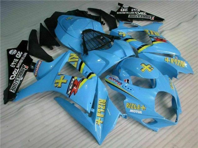 Preisgünstige Suzuki GSXR 1000 Motorrad Verkleidung Kit 2007-2008 - Blau Gold Schwarz Rizla
