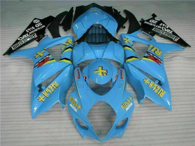 Preisgünstige Suzuki GSXR 1000 Motorrad Verkleidung Kit 2007-2008 - Blau Gold Schwarz Rizla