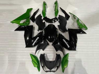 Preisgünstige Kawasaki Z250/Z300 Motorrad Verkleidung 2015-2016 - Grun Glanzendes Schwarz
