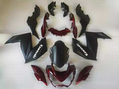 Preisgünstige Kawasaki Z250/Z300 Motorrad Verkleidung 2015-2016 - Matt Schwarz Kastanienbraun Rot