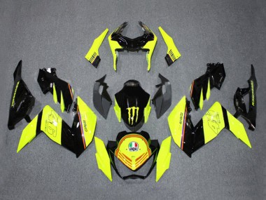Preisgünstige Kawasaki Z250/Z300 Motorrad Verkleidung 2015-2016 - Gelb Glanzendes Schwarz Monster