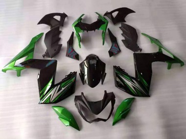 Preisgünstige Kawasaki Z250/Z300 Motorrad Verkleidung 2015-2016 - Grun Schwarz Weiss