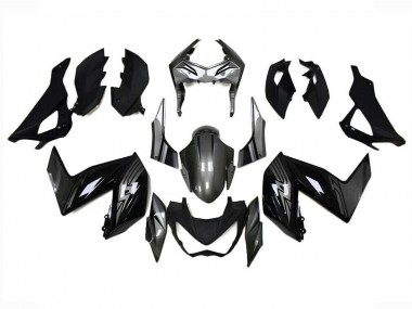 Preisgünstige Kawasaki Z250/Z300 Motorrad Verkleidung 2015-2016 - Glanzendes Schwarz Grau